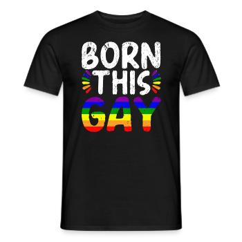 Geboren in diesem Gay Rainbow Pride Monat LGBTQ Gay Pride - Männer T-Shirt - Schwarz - Vorne - AI Model Male 178 light (178cm)