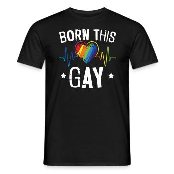 Geboren in diesem Gay Rainbow Pride Monat LGBTQ Gay Pride - Männer T-Shirt - Schwarz - Vorne - AI Model Male 178 light (178cm)