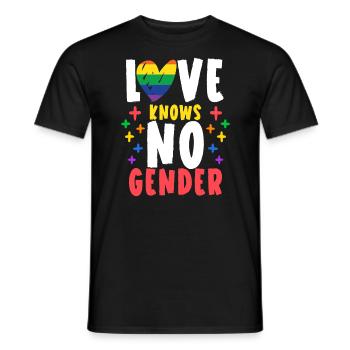 Love Knows No Gender Rainbow Pride Month - Men's T-Shirt - black - Front - AI Model Male 178 light (178cm)