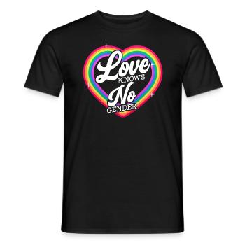 Love Knows No Gender Rainbow Pride Month - Men's T-Shirt - black - Front - AI Model Male 178 light (178cm)