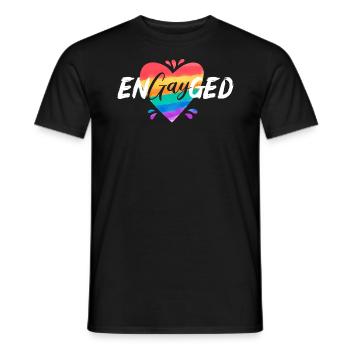 Engayged Rainbow Pride Monat LGBTQ Gay Pride - Männer T-Shirt - Schwarz - Vorne - AI Model Male 178 light (178cm)