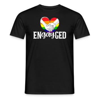 Engayged Rainbow Pride Monat LGBTQ Gay Pride - Männer T-Shirt - Schwarz - Vorne - AI Model Male 178 light (178cm)