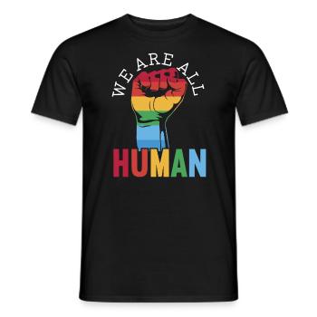 We Are All Human Gender Pride Parade LGBTQ Rights - Men's T-Shirt - black - Front - AI Model Male 178 light (178cm)