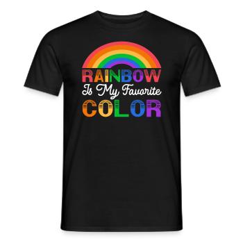 L’arc-en-ciel est mon mois de fierté de couleur préféré - T-shirt homme - noir - Devant - AI Model Male 178 light (178cm)