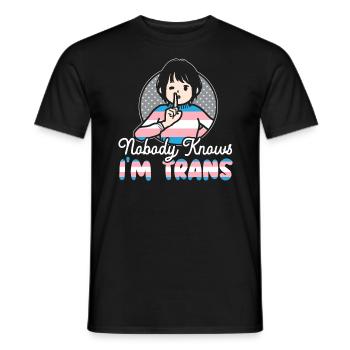 Niemand weiß, dass ich Trans LGBTQ Pride Transgender bin - Männer T-Shirt - Schwarz - Vorne - AI Model Male 178 light (178cm)
