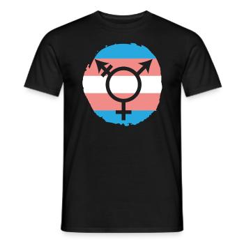 Trans Rainbow Pride LGBTQ Transgender Rechte - Männer T-Shirt - Schwarz - Vorne - AI Model Male 178 light (178cm)
