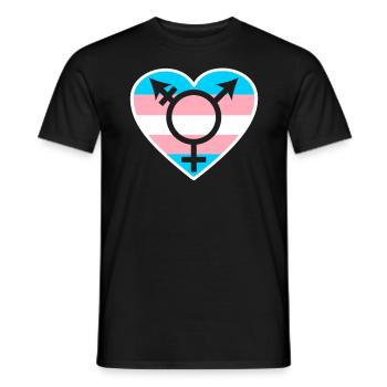 Trans Rainbow Pride LGBTQ Transgender Rechte - Männer T-Shirt - Schwarz - Vorne - AI Model Male 178 light (178cm)