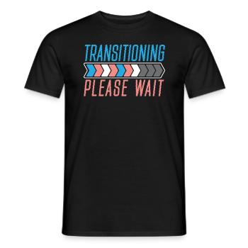 Übergang Bitte warten LGBTQ Pride Transgender - Männer T-Shirt - Schwarz - Vorne - AI Model Male 178 light (178cm)