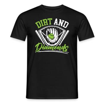 Joueur de softball Dirt And Diamonds Lanceur Receveur - T-shirt homme - noir - Devant - AI Model Male 178 light (178cm)