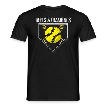 Dirt And Diamonds Joueur De Softball Lanceur Receveur - T-shirt homme - noir - Devant - AI Model Male 178 light (178cm)