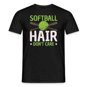 Softball-Haare kümmern sich nicht um Softball-Spieler Sport - Männer T-Shirt - Schwarz - Vorne - AI Model Male 178 light (178cm)