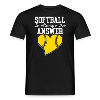 Softball ist immer die Antwort Softball-Spieler - Männer T-Shirt - Schwarz - Vorne - AI Model Male 178 light (178cm)