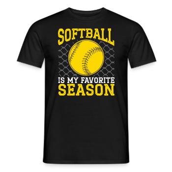 Softball Is My Favorite Season Softball Player - Men's T-Shirt - black - Front - AI Model Male 178 light (178cm)