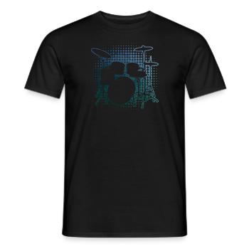 Hommes Batteur Batteur Batteur Kit de batterie - T-shirt homme - noir - Devant - AI Model Male 178 light (178cm)