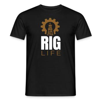 Rig Life Oil Drilling Rig - Men's T-Shirt - black - Front - AI Model Male 178 light (178cm)