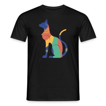 Bastet Chat égyptien Egypte Pyramide - T-shirt homme - noir - Devant - AI Model Male 178 light (178cm)