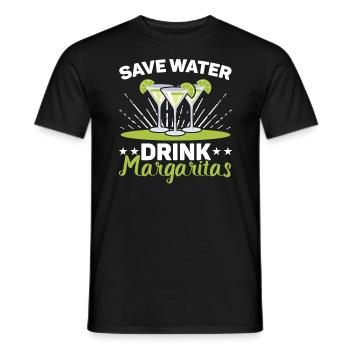 Save Water Drink Margarita Alcoholic Cocktail - Men's T-Shirt - black - Front - AI Model Male 178 light (178cm)