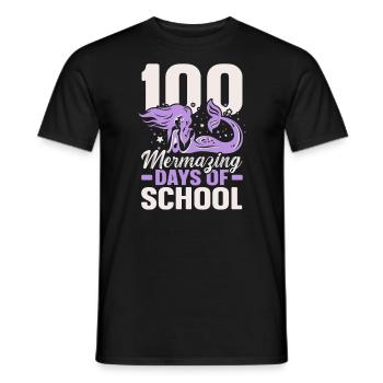 100 Mermazing Tage Schule Meerjungfrau Liebhaber Schüler - Männer T-Shirt - Schwarz - Vorne - AI Model Male 178 light (178cm)