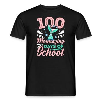 100 Mermazing Tage Schule Meerjungfrau Liebhaber Schüler - Männer T-Shirt - Schwarz - Vorne - AI Model Male 178 light (178cm)