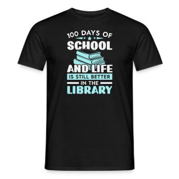 Happy 100th Day Of School Teacher Student Educator - Men's T-Shirt - black - Front - AI Model Male 178 light (178cm)