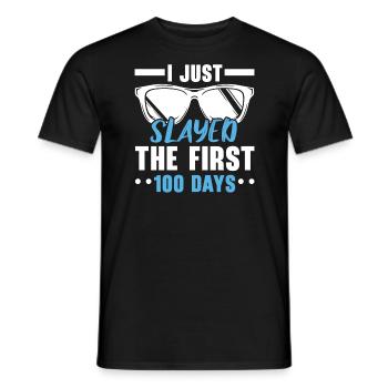 Happy 100th Day Of School Teacher Student Educator - Men's T-Shirt - black - Front - AI Model Male 178 light (178cm)
