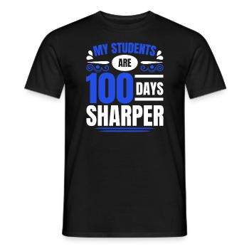 100 jours plus précis 100e jour d’enseignant - T-shirt homme - noir - Devant - AI Model Male 178 light (178cm)