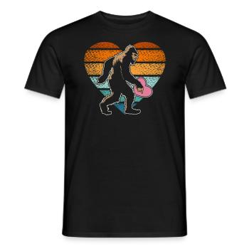 Valentinstag Herztag Amor Bigfoot Gläubiger - Männer T-Shirt - Schwarz - Vorne - AI Model Male 178 light (178cm)