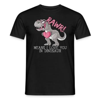 Rawr signifie que je t’aime à la Saint-Valentin des dinosaures - T-shirt homme - noir - Devant - AI Model Male 178 light (178cm)