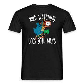 Bird Watching Goes Both Ways Bird Conspiracy - Men's T-Shirt - black - Front - AI Model Male 178 light (178cm)