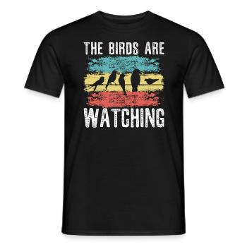 The Birds Are Watching Bird Conspiracy Theory - Men's T-Shirt - black - Front - AI Model Male 178 light (178cm)