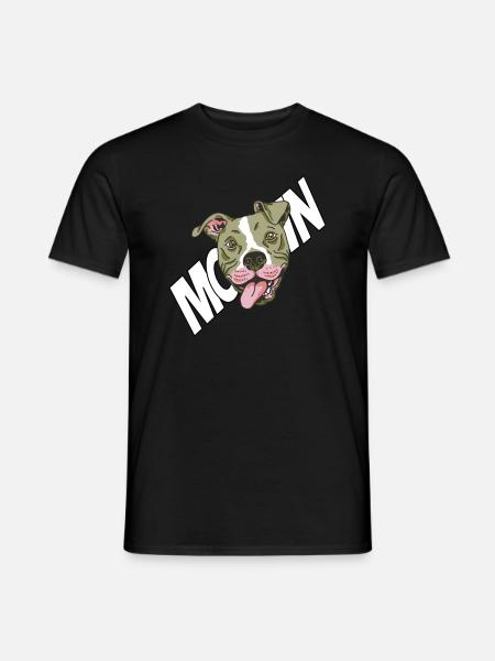 Pitbull Moin Hund Moin - Männer T-Shirt - Schwarz