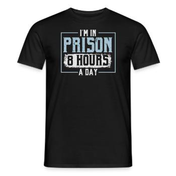 Ich bin 8 Stunden am Tag im Gefängnis Justizvollzugsbeamter - Männer T-Shirt - Schwarz - Vorne - AI Model Male 178 light (178cm)