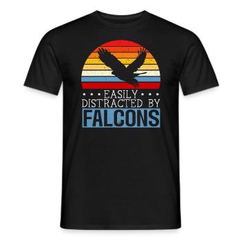 Leicht abgelenkt von Falcons Master Falconer - Männer T-Shirt - Schwarz - Vorne - AI Model Male 178 light (178cm)