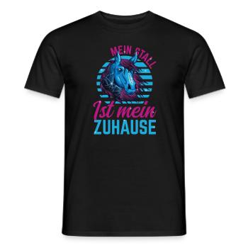 Pferdemädchen Pferd Der Stall ist mein Zuhause - Männer T-Shirt - Schwarz - Vorne - AI Model Male 178 light (178cm)