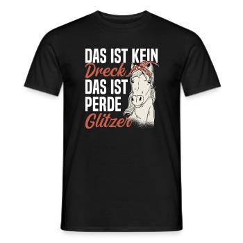 Pferd Reiterin Das ist kein Dreck - Männer T-Shirt - Schwarz - Vorne - AI Model Male 178 light (178cm)