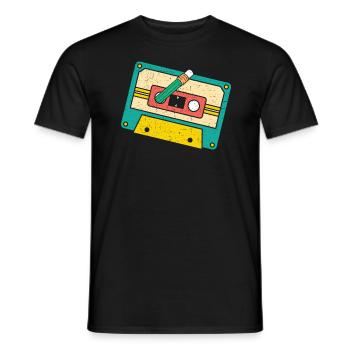 Cassette Tape Music Lover National Retro Day - Men's T-Shirt - black - Front - AI Model Male 178 light (178cm)