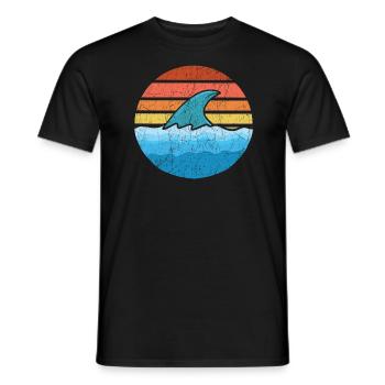 Journée nationale rétro Vintage Old Classic Shark - T-shirt homme - noir - Devant - AI Model Male 178 light (178cm)
