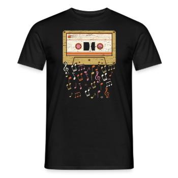 Cassette Tape Music Lover National Retro Day - Men's T-Shirt - black - Front - AI Model Male 178 light (178cm)