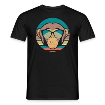 Retro Cheetah sur Zookeeper Wildlife Animal Zoo - T-shirt homme - noir - Devant - AI Model Male 178 light (178cm)