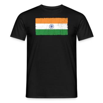 Jour de la République de l’Inde Drapeau indien hindoustani - T-shirt homme - noir - Devant - AI Model Male 178 light (178cm)