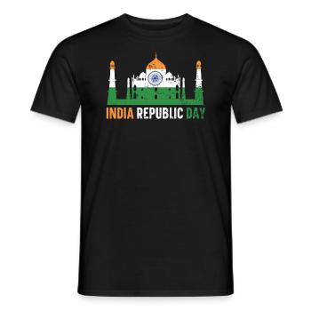 Tag der indischen Republik Hindustani indische Flagge - Männer T-Shirt - Schwarz - Vorne - AI Model Male 178 light (178cm)