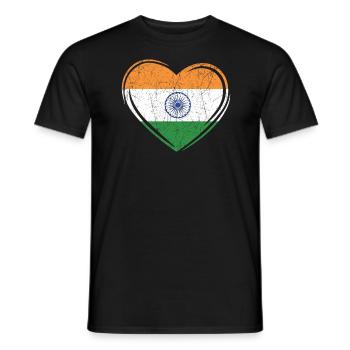 Jour de la République de l’Inde Drapeau indien hindoustani - T-shirt homme - noir - Devant - AI Model Male 178 light (178cm)