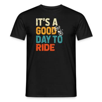 Bicycle Gift, Bike lover, It's A Good Day To Ride - Men's T-Shirt - black - Front - AI Model Male 178 light (178cm)