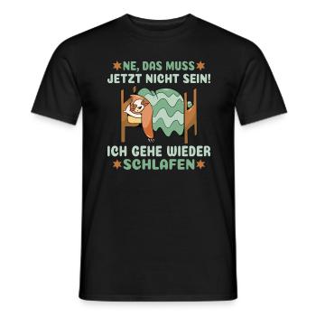 Faultier Langschläfer Ich gehe wieder schlafen - Männer T-Shirt - Schwarz - Vorne - AI Model Male 178 light (178cm)