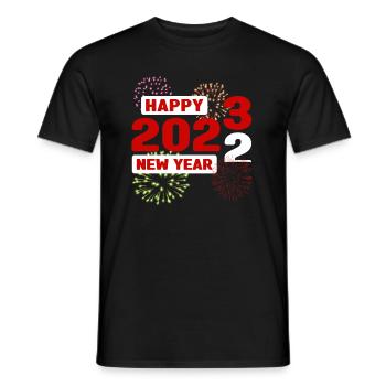 Silvester 2023 Neujahr Happy New Year - Männer T-Shirt - Schwarz - Vorne - AI Model Male 178 light (178cm)