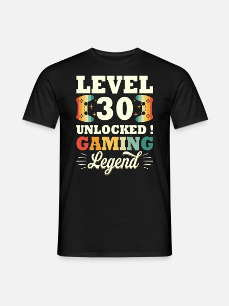 Legende Level 30 Jubiläum Gamer 30 Jahre - Männer T-Shirt - Schwarz
