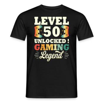 Level 50 Jubiläumsspieler 50 Jahre - Männer T-Shirt - Schwarz - Vorne - AI Model Male 178 light (178cm)