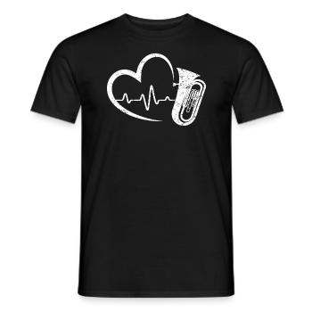 Joueur de tuba Instrumentiste d’instruments de musique - T-shirt homme - noir - Devant - AI Model Male 178 light (178cm)