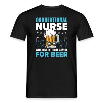 Correctional Nurse Medical Worker Gefängniskrankenschwester - Männer T-Shirt - Schwarz - Vorne - AI Model Male 178 light (178cm)