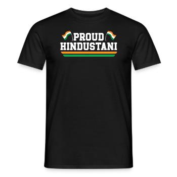 Jour de la République de l’Inde Drapeau indien hindoustani - T-shirt homme - noir - Devant - AI Model Male 178 light (178cm)
